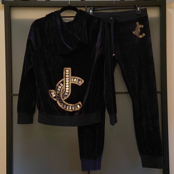 Juicy Couture Y2K navy relaxed chain tracksuit